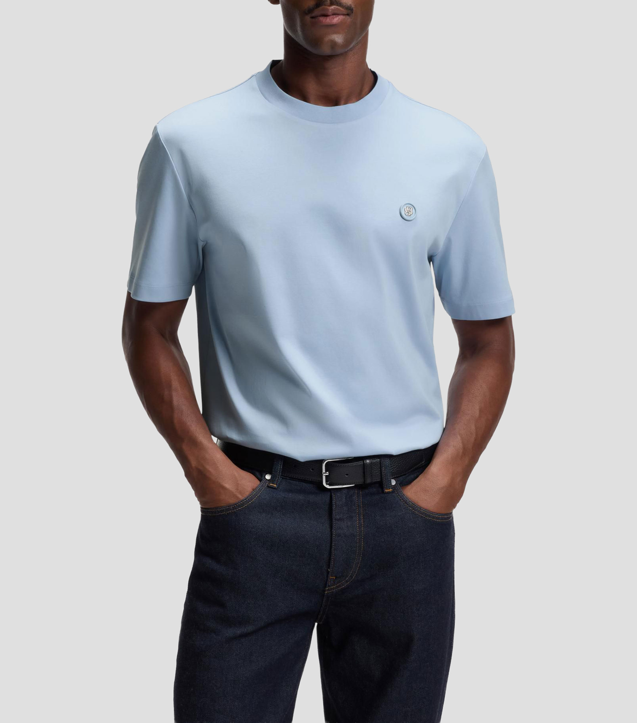 Playera de algodón mercerizado con monograma Double B Hombre
